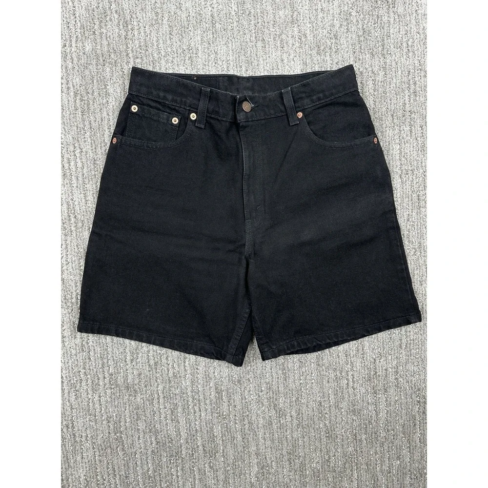 Vintage 90's LEVI'S 550 Black Relaxed Fit Denim Jean Shorts  Sz 11 Made In USA